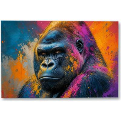 Plakát – Portrét gorily v pop-artových barvách Bez rámu Bez rámu 120 × 80 cm Ano