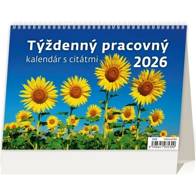 Helma Stolový riadkový 21,1x14,8 cm Týždenný s citátmi 2026