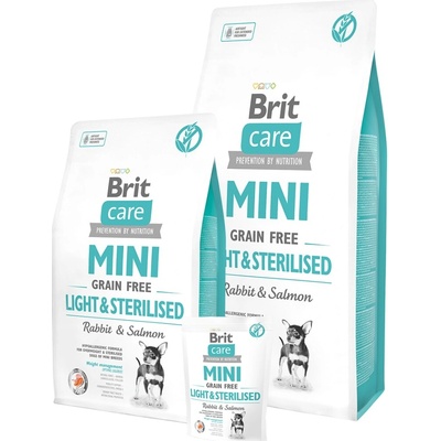 Brit Care Mini Grain Free Light & Sterilised Rabbit & Salmon 2 kg