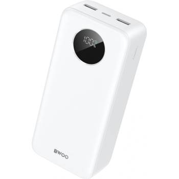 Image 1 of BWOO Преносима батерия BWOO 30000mAh, 22.5W, LCD Дисплей, Бяла (BO-P64)