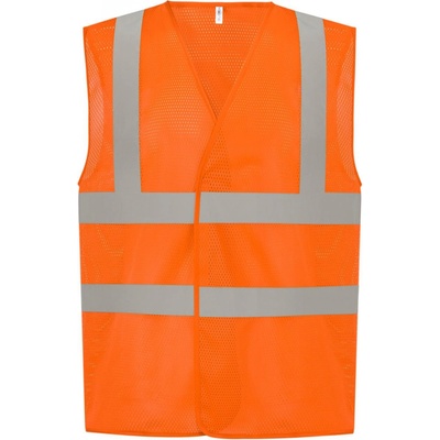 YOKO Hi-Vis síťovaná bezpečnostní vesta oranžová 79W120zv902