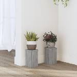 vidaXL Стойки за растения 2 бр сив сонома 10x10x18 см инженерно дърво (852884)