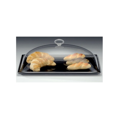 Alkan - Меламинов поднос правоъгълен с акрилен капак 18x35см. черен - комплект (ZCP 690-3)AN (0136469)