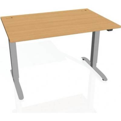 Hobis Pracovný stôl Motion, ZO, 2S, 160x70,5-120,5x80 cm, buk/sivá