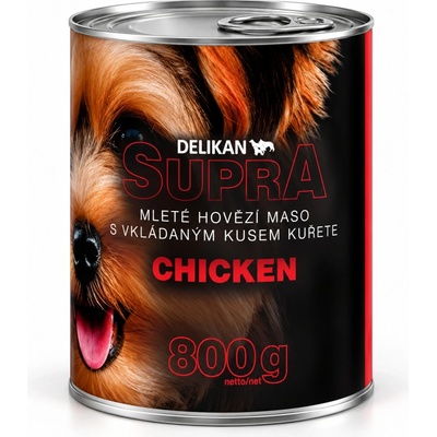 Delikan Supra Adult mleté hovädzie mäso s veľkou porciou kurčaťa 800 g
