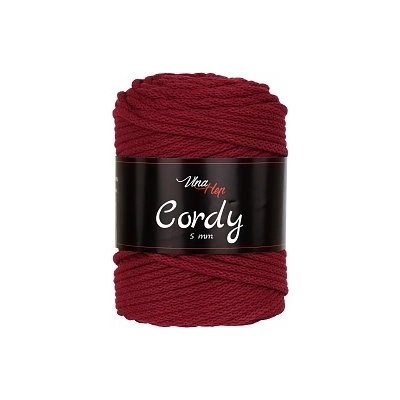 Vlna-hep Cordy šňůry 5mm - 8024 vínová