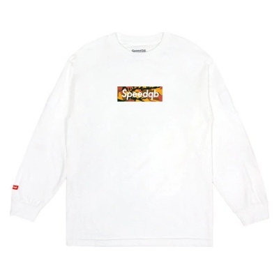 Speedqb Camo Box Logo Ls tričko oranžová bílá