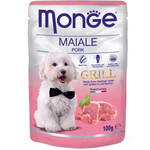 Monge GRILL Chunkies with Pork пауч за куче хапки на грил със свинско 100gr
