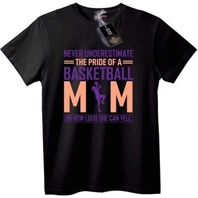 NOONEBRAND Тениска Гордост на Баскетболна Майка - 2XL, White