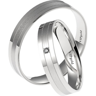 VIPgold Svadobné obrúčky 7473 biele zlato