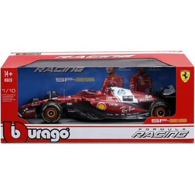 Bburago RACE Formule F1 Ferrari SF25 2025 s helmou 16 Charles Leclerc 1:18