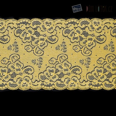 Elastická čipka žltá, 170 mm