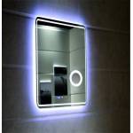 Inter Ceramic Огледало за баня, правоъгълно, 60/80, с led осветление, нагревател и часовник (icl 1789)