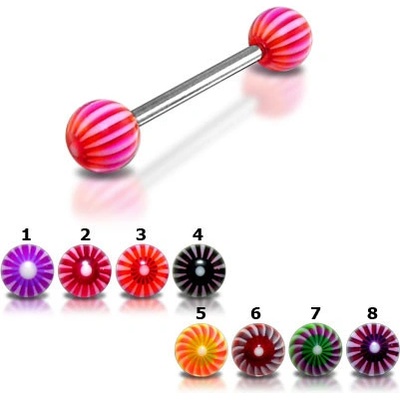 Marre piercing činka chirurgická ocel s UV kuličkami PJ01104