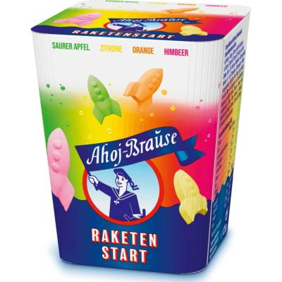 Ahoj-Brause Raketenstart Box šumivé bonbóny s příchutí ovoce 125 g