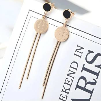 HARAHU Обеци ya-17770 - Злато Розово / Черно kp17770 (ya-17770)