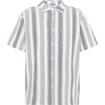 KnowledgeCotton Apparel Мъжка риза с копчета KnowledgeCotton Apparel Organic Cotton Striped Shirt II Shirt - Blue Stripe (033-3207-0112)