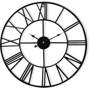 Casa Chic Queensway 60, стенен часовник, метална рамка, тих, Ø 60 см (ANTIC-CLOCK-60-BLK) (ANTIC-CLOCK-60-BLK)