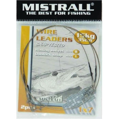 Mistrall Ocelové lanko Power 1x7 35cm 15kg 2ks
