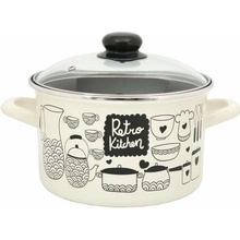Metalac Hluboký kónický smaltovaný hrnec s poklicí Retro Kitchen 20 cm 4 l D2-20-37