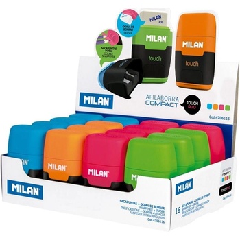 MILAN Острилка Compact Touch Duo, с гума, цвят асорти (1015200144)