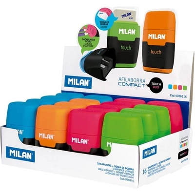 MILAN Острилка Compact Touch Duo, с гума, цвят асорти (1015200144)