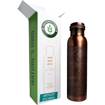 Měděná láhev na vodu vzor Starožitné gravírování, 950 ml, Nature's Own