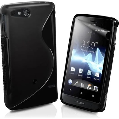 Sony Xperia go ST27i Силиконов Калъф Черен + Протектор
