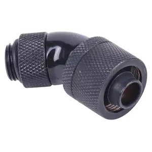 Alphacool Компресионен фитинг Alphacool, 16/10 - G1/4, 45°, Въртящ се, Черен мат (AC-62374) - xtreme