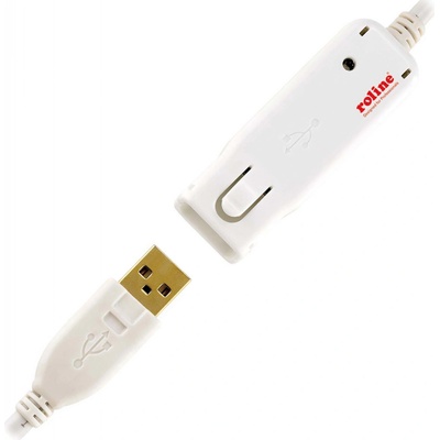 Roline 12.04.1086 USB 2.0 aktivní prodlužovací , 12m, bílý
