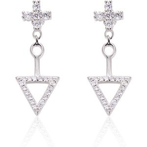 Silenti Jewelry Сребърни обеци "Триъгълно Съкровище