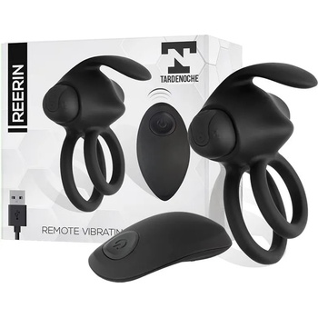 Tardenoche Reerin Dual Silicone Vibrating Ring with Remote Control Black