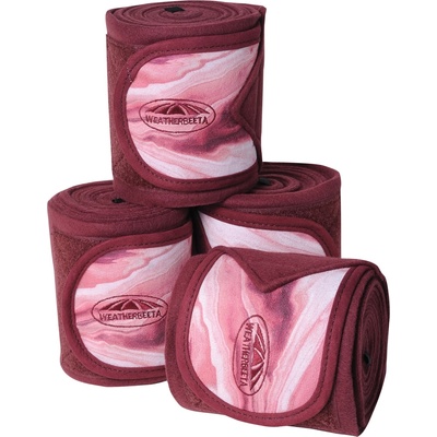 Weatherbeeta Marble Fleece Bandages 4 pack - Burgundy