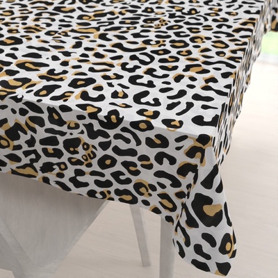 Biante bavlna obdĺžnikový obrus Sandra SA-409 Leopardí vzor na bielom 100x140 cm