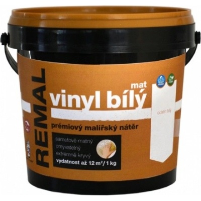 Remal Vinyl mat prémiová malířská barva, omyvatelná, bílá, 1 kg
