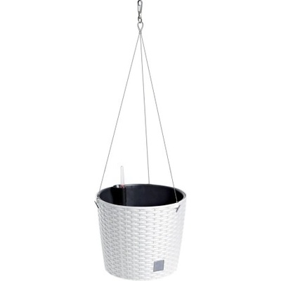 Prosperplast RATO ROUND W Závěsný květináč+zavlažovcí systém 25,6x21,9 cm bílý