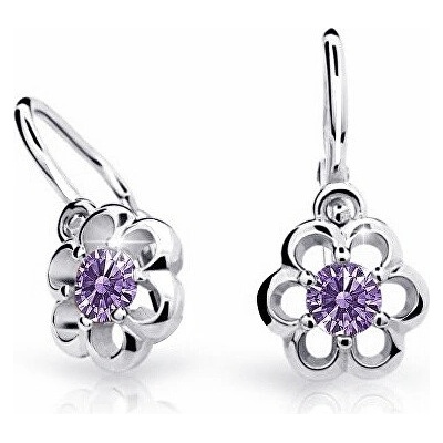 Cutie Jewellery detské náušnice z bieleho zlata C1947-10-X-2 fialová