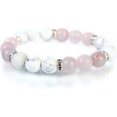 Prosperk náramek z minerálů Růženín a Howlit S3264