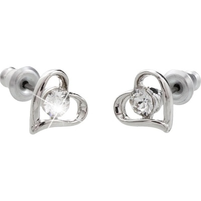 JSB čiré se Swarovski Elements Srdce Krystal 14692