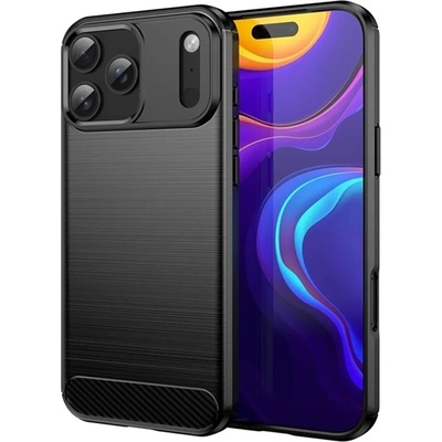 Gigapack iPhone 17 Pro Max GIGAPACK Силиконов протектор за телефон, удароустойчив, карбонов модел, ЧЕРЕН GP-173681 (GP-173681)