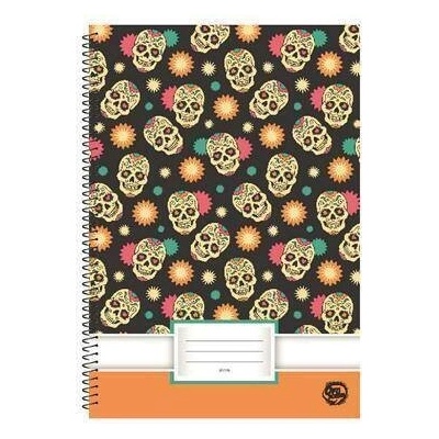 OPTISCHOOL Spirálový sešit Skull A4 čistý