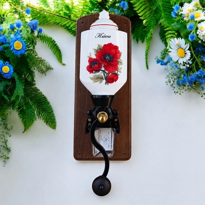 český porcelán Dubí závesný mlynček na kávu 35 cm vlčí Mak