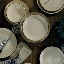 ASIR Porcelánová jídelní souprava POPPY skořicová 24 ks