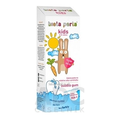 Biela perla Detská zubná pasta kids bubble gum, 3 – 6 rokov 50 ml