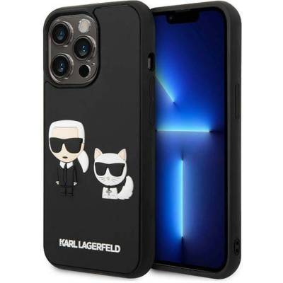 KARL LAGERFELD Гръб Karl Lagerfeld and Choupette 3D Case за iPhone 14 Pro Max - Черен