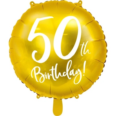 PartyDeco Fóliový balón 50tka zlatý