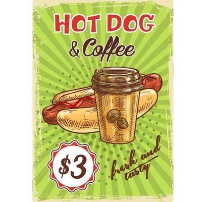 Ceduľa Restaurant Menu - Hot Dog & Coffee