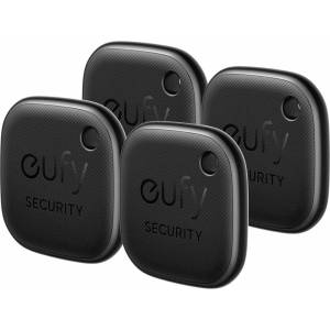  eufy Eufy Security SmartTrack Link тракер, комплект от 4 броя, съвместим с iOS, водоустойчив, черен (E87B0012)