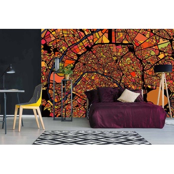 DIMEX ART s. r. o Самозалепваща се флизелинова фототапета карта на париж 375 x 250 см