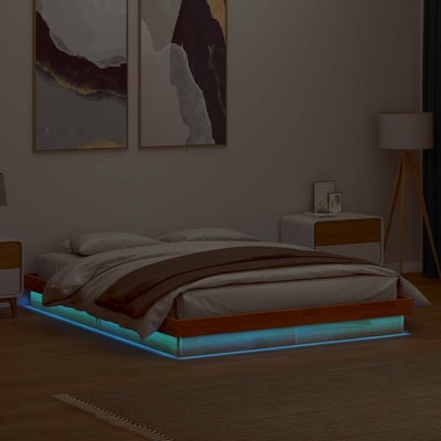 vidaXL 11461.844416 Rám postele s LED voskově hnědý masivní borovice